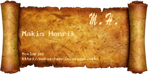 Makis Henrik névjegykártya